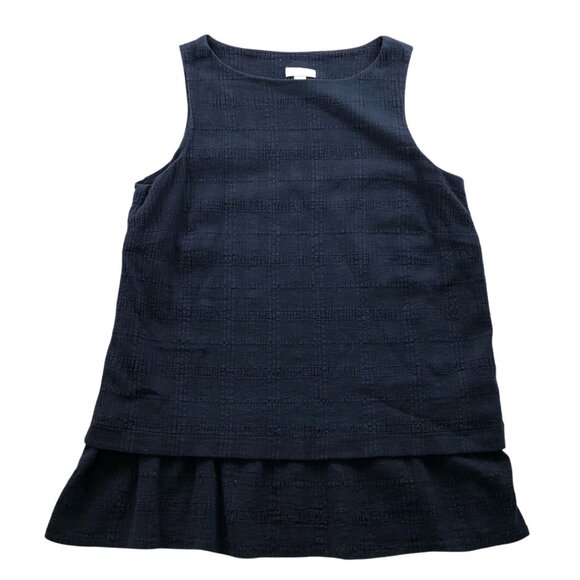 J. Jill Womens Tank Top Small Layered Sleeveless Textured Black Cotton Casual - Picture 1 of 10